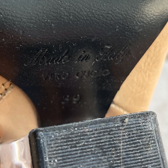 Leather heels made in Italy clear heel - Picture 4 of 4
